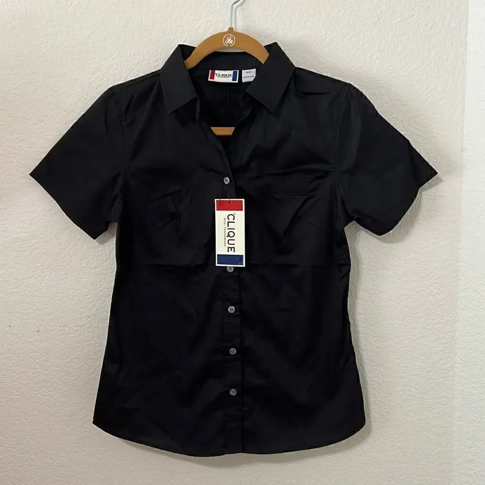 Clique Ladies' Shirt Sleeve Button Up Top with Shaping Darts - Size Small-P